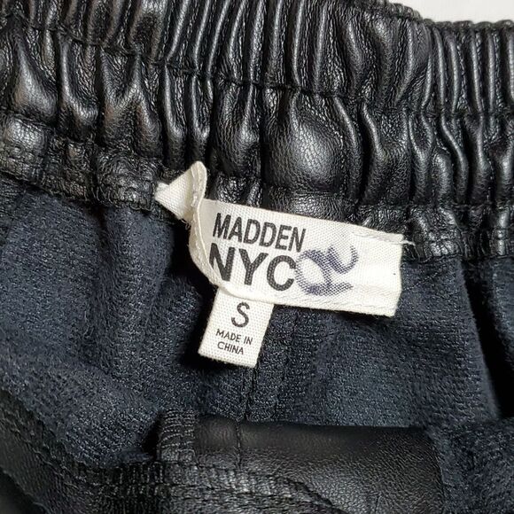 Madden NYC Black Faux Leather Joggers - Picture 2 of 8